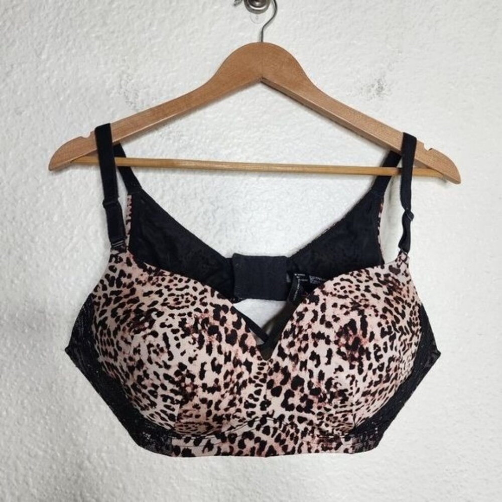 Torrid Dream Wire-Free Push-Up Bra Leopard Print Women's Size 40D